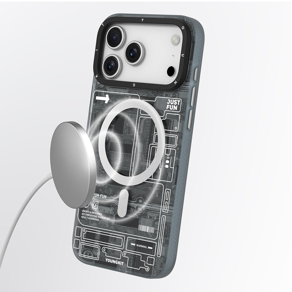 iPhone 17 Pro Kılıf M-safe Şarj Özellikli Kamera Denetim Butonlu Youngkit Technology Serisi Kapak