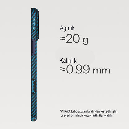 iPhone 17 Pro Kılıf M-Safe Şarj Özellikli Kamera Kontrol Butonlu Aramid Fiber Pitaka Ultra-Slim Kapak