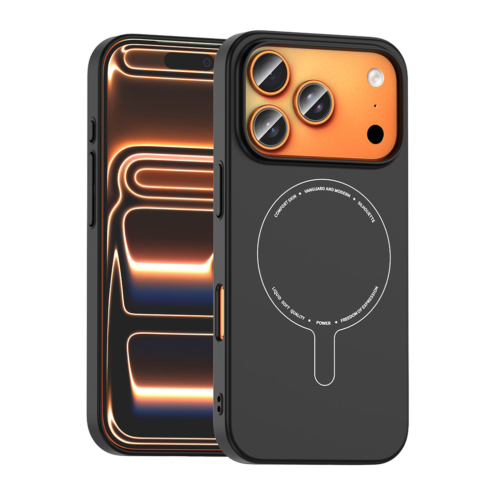 Apple iPhone 17 Pro Kılıf M-Safe Şarj Özellikli Kamera Korumalı Zore Elio Sert PC Kapak
