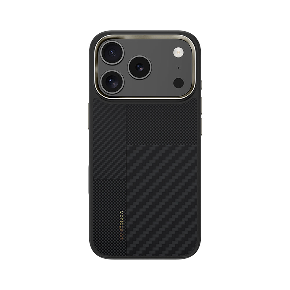 iPhone 17 Pro Kılıf M-safe Şarj Özellikli Karbon Fiber Benks Montage Hybrid ArmorPro Kevlar Kapak