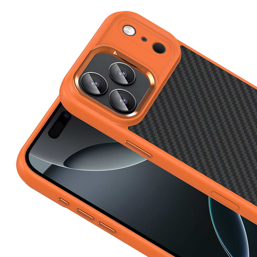 Apple iPhone 17 Pro Kılıf M-Safe Şarj Özellikli Karbon Fiber Görünümlü Zore Truva Silikon Kapak