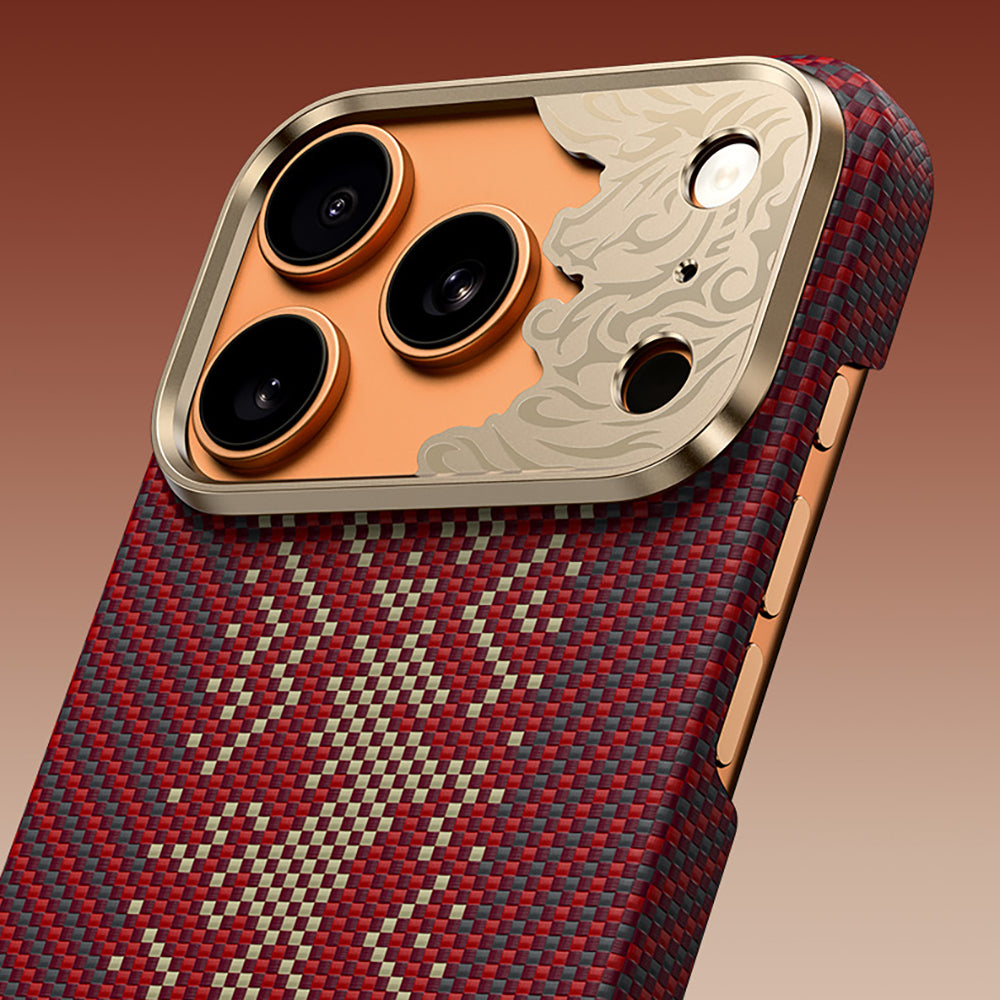 Apple iPhone 17 Pro Kılıf M-safe Şarj Özellikli Karbon Fiber Tasarımlı Benks Knight ArmorAir Kevlar Kapak