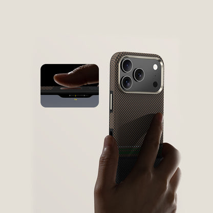 iPhone 17 Pro Kılıf M-safe Şarj Özellikli Karbon Fiber Tasarımlı Benks Prestige ArmorPro Kevlar Kapak