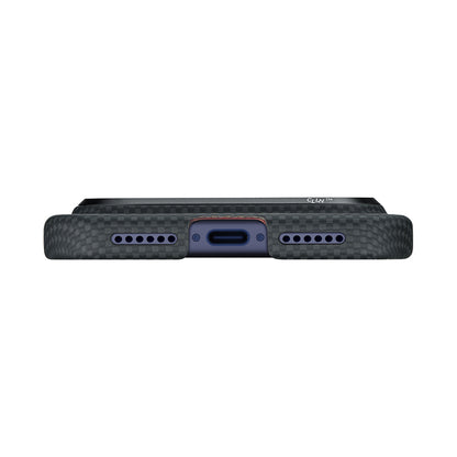 Apple iPhone 17 Pro Kılıf M-safe Şarj Özellikli Lumintex Teknolojili Fosforlu Aramid Fiber Pitaka Tactile Woven Aries Serisi Kapak