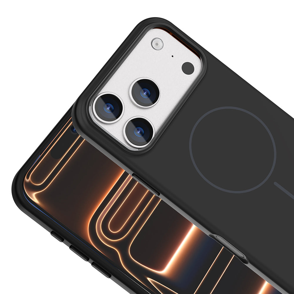 Apple iPhone 17 Pro Kılıf M-Safe Şarj Özellikli Metal Kamera Çerçeveli Zore Edi Silikon Kapak