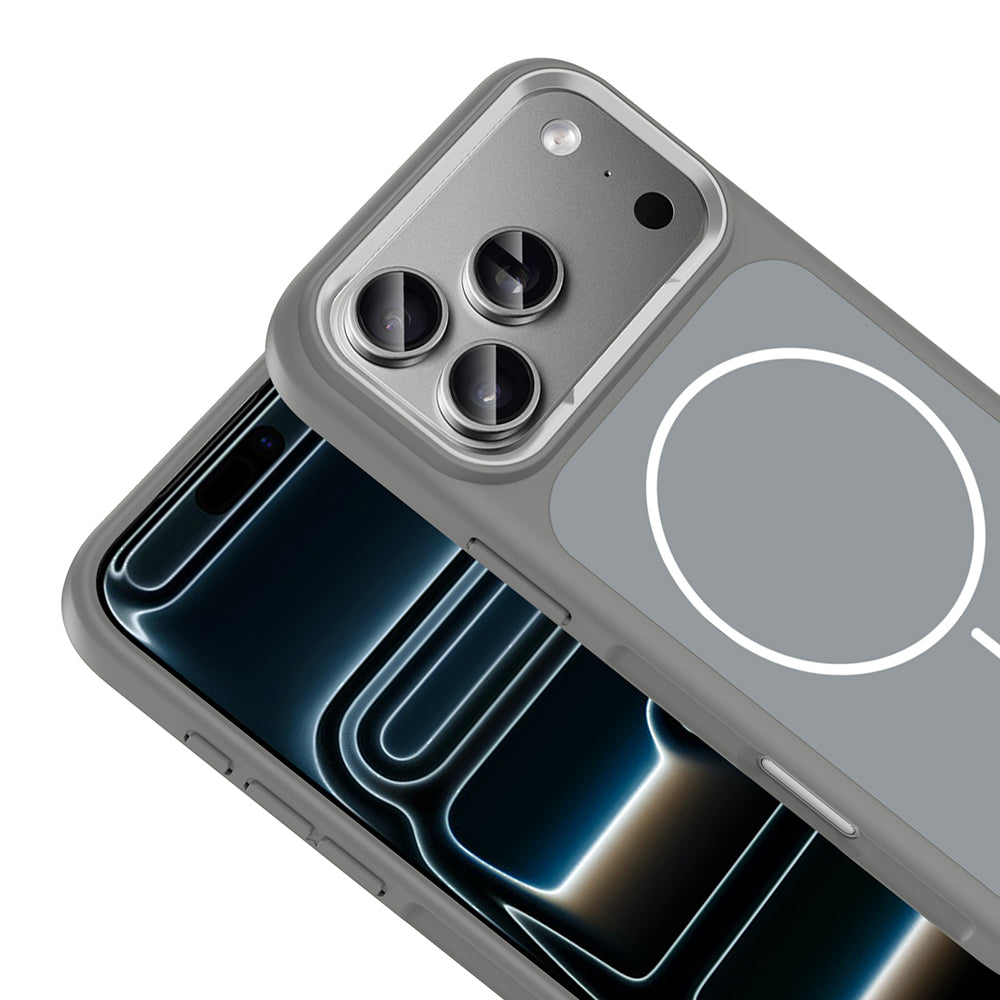 Apple iPhone 17 Pro Kılıf M-Safe Şarj Özellikli Metal Kamera Çerçeveli Zore Sanremo Silikon Kapak