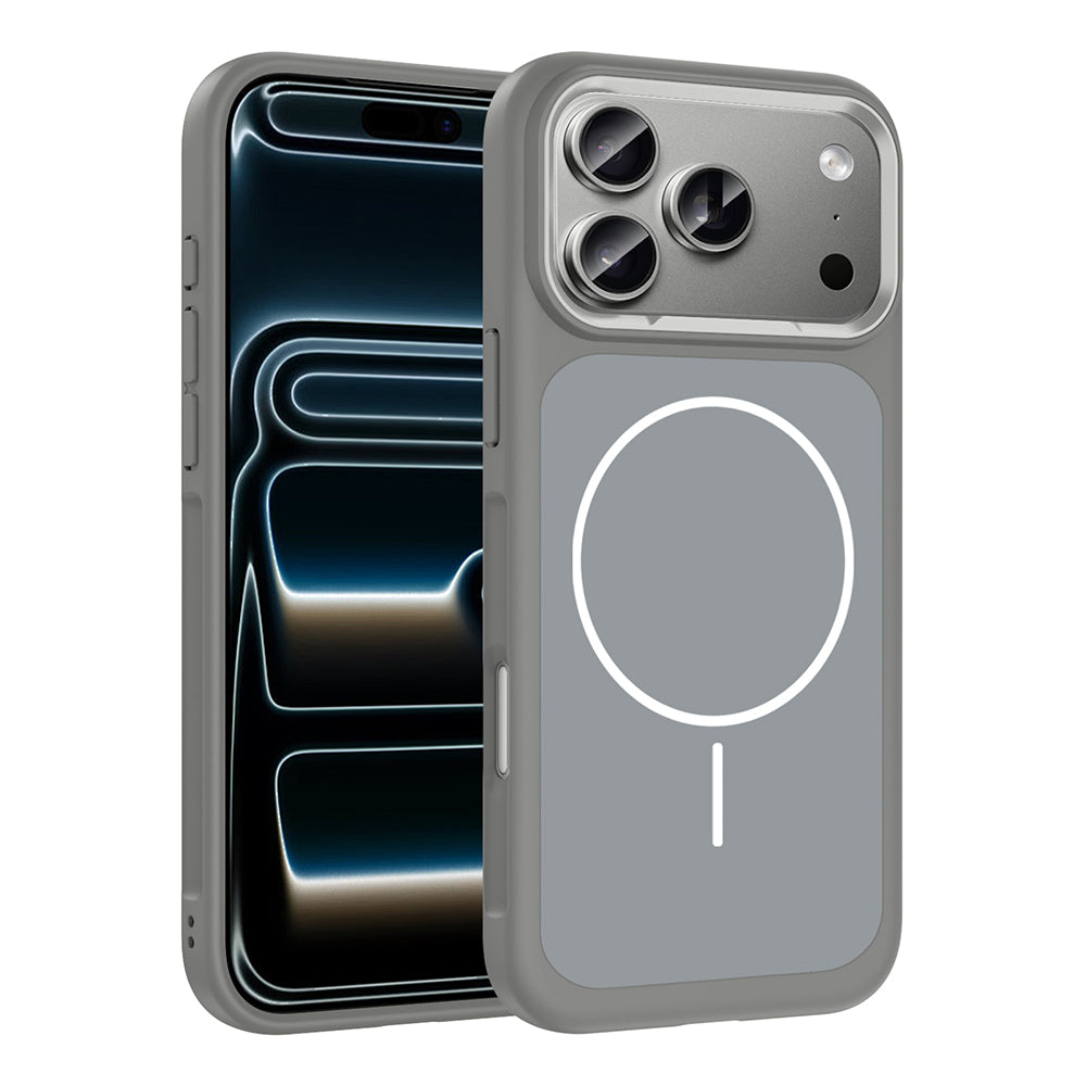 Apple iPhone 17 Pro Kılıf M-Safe Şarj Özellikli Metal Kamera Çerçeveli Zore Sanremo Silikon Kapak