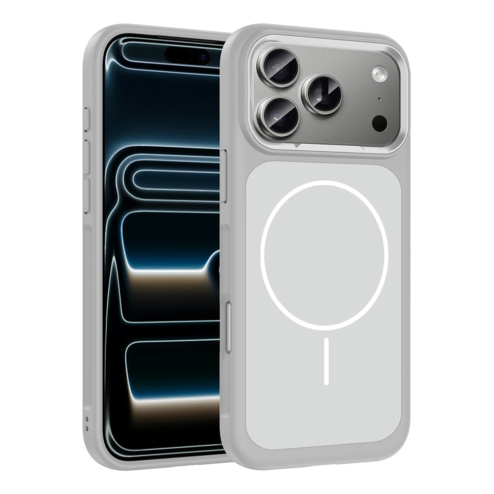 Apple iPhone 17 Pro Kılıf M-Safe Şarj Özellikli Metal Kamera Çerçeveli Zore Sanremo Silikon Kapak