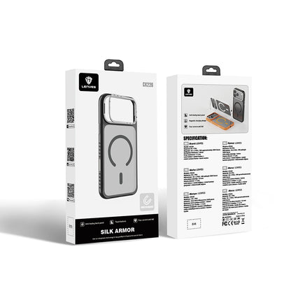 iPhone 17 Pro Kılıf M-safe Şarj Özellikli Metal Kamera Standlı Lenyes CK226 PC Kapak