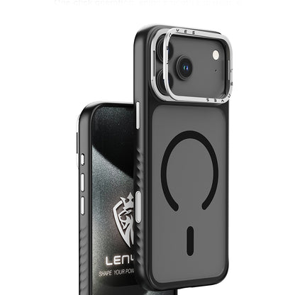 iPhone 17 Pro Kılıf M-safe Şarj Özellikli Metal Kamera Standlı Lenyes CK226 PC Kapak