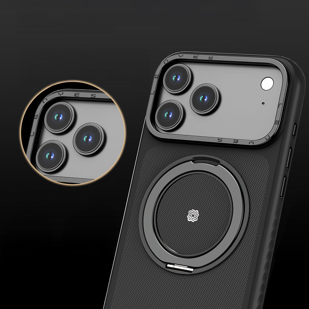 Apple iPhone 17 Pro Kılıf M-safe Şarj Özellikli Metal Standlı Lenyes CK225 Kapak