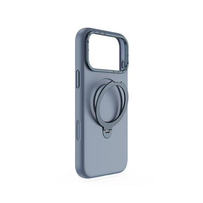 Apple iPhone 17 Pro Kılıf M-safe Şarj Özellikli Metal Standlı Sıvı Silikon Lenyes CK223 Kapak