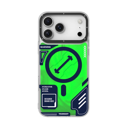 iPhone 17 Pro Kılıf M-safe Şarj Özellikli Parlak Kumlu Sıvılı Tasarımlı Galaxy Fantasy Serisi Kapak