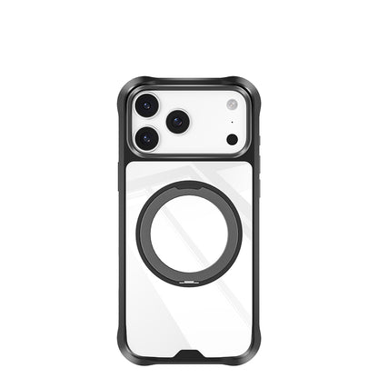 iPhone 17 Pro Kılıf M-safe Şarj Özellikli Parmak Ring Standlı Airbag Tasarımlı Mutural Obsidian Serisi Kapak