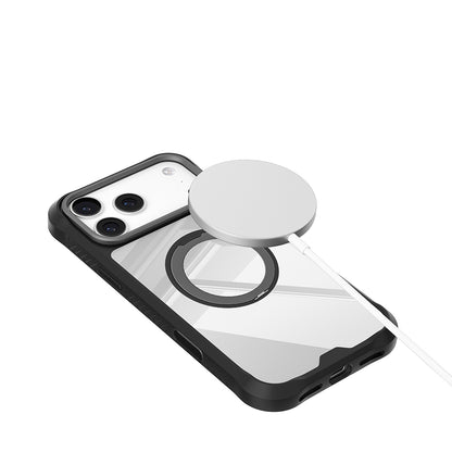 iPhone 17 Pro Kılıf M-safe Şarj Özellikli Parmak Ring Standlı Airbag Tasarımlı Mutural Obsidian Serisi Kapak