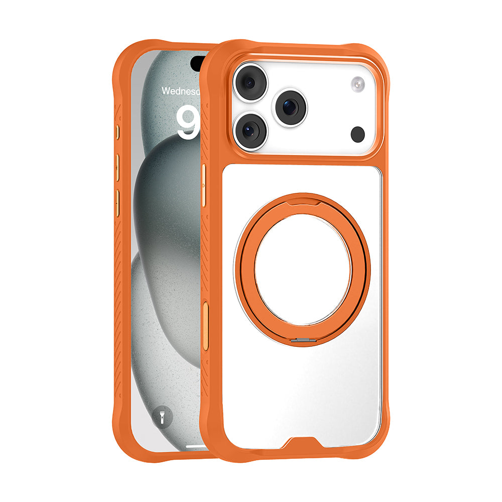iPhone 17 Pro Kılıf M-safe Şarj Özellikli Parmak Ring Standlı Airbag Tasarımlı Mutural Obsidian Serisi Kapak