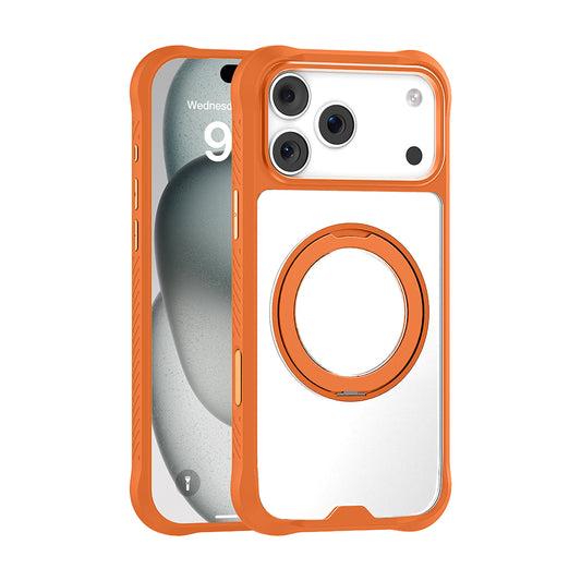 iPhone 17 Pro Kılıf M-safe Şarj Özellikli Parmak Ring Standlı Airbag Tasarımlı Mutural Obsidian Serisi Kapak