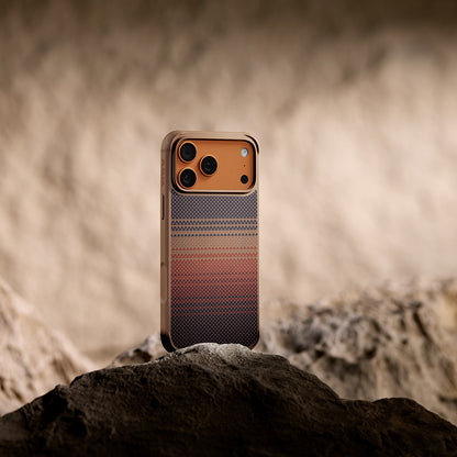 iPhone 17 Pro Kılıf M-safe Şarj Özellikli Pitaka Tactile Woven Sunset-Moonrise Aramid Pro Guard Serisi Kapak