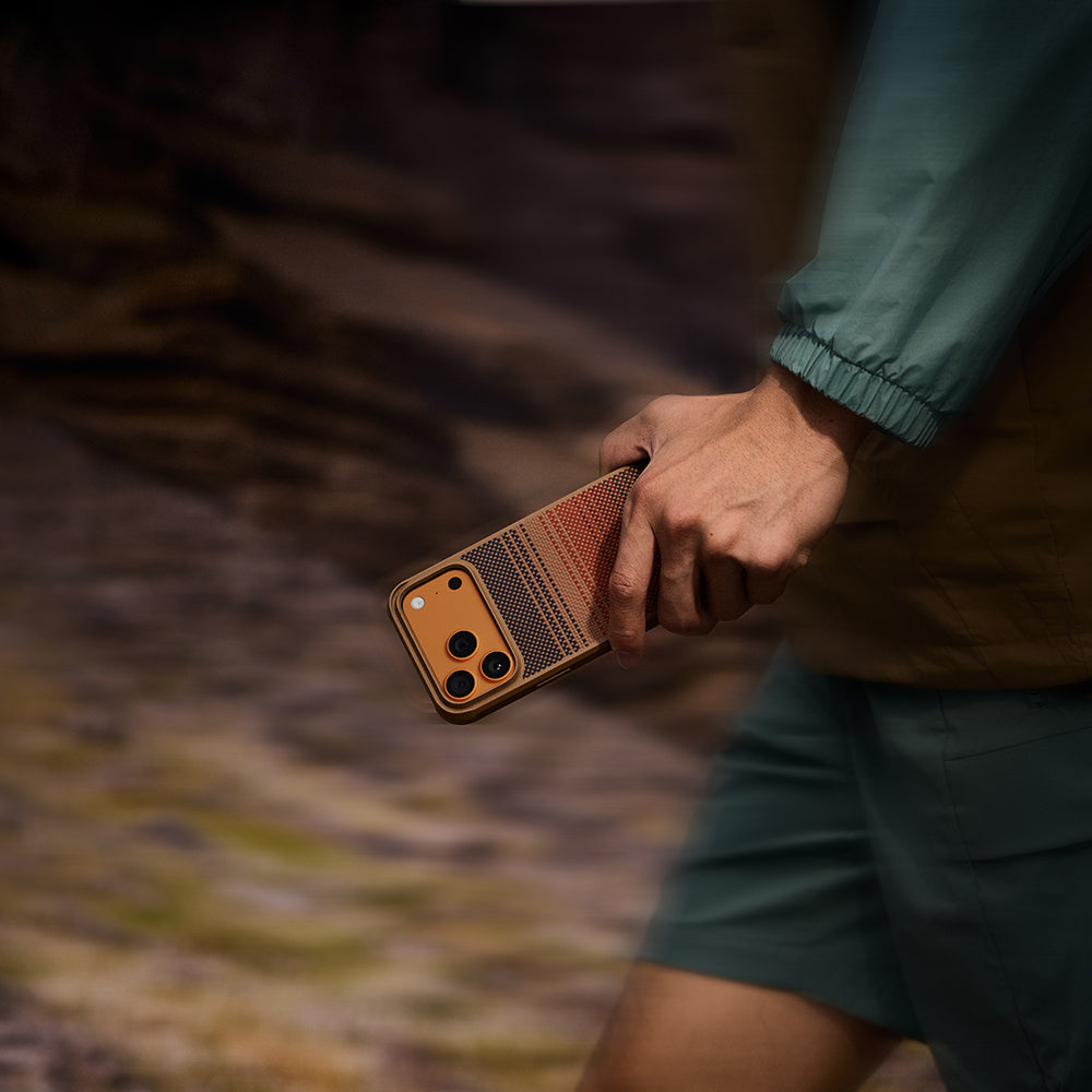 iPhone 17 Pro Kılıf M-safe Şarj Özellikli Pitaka Tactile Woven Sunset-Moonrise Aramid Pro Guard Serisi Kapak