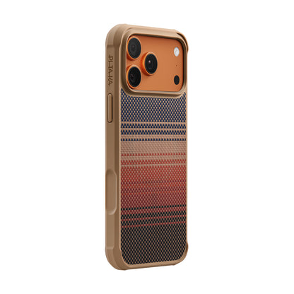 iPhone 17 Pro Kılıf M-safe Şarj Özellikli Pitaka Tactile Woven Sunset-Moonrise Aramid Pro Guard Serisi Kapak