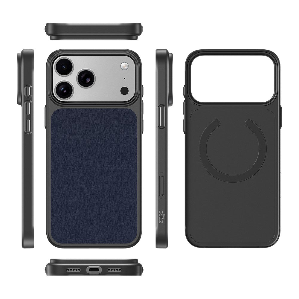 Apple iPhone 17 Pro Kılıf M-Safe Şarj Özellikli PU Zore Paris Trexo Sert PC Kapak