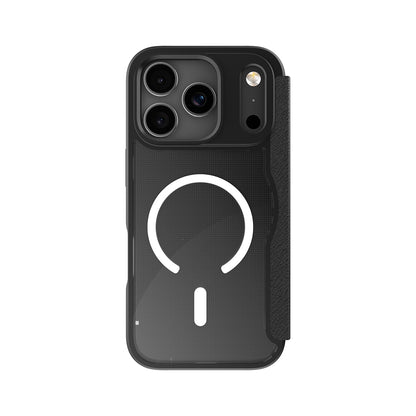 iPhone 17 Pro Kılıf M-Safe Şarj Özellikli Raptic Air Folio Şeffaf Kartlıklı Kapaklı Kılıf