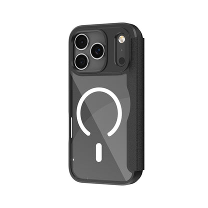 iPhone 17 Pro Kılıf M-Safe Şarj Özellikli Raptic Air Folio Şeffaf Kartlıklı Kapaklı Kılıf