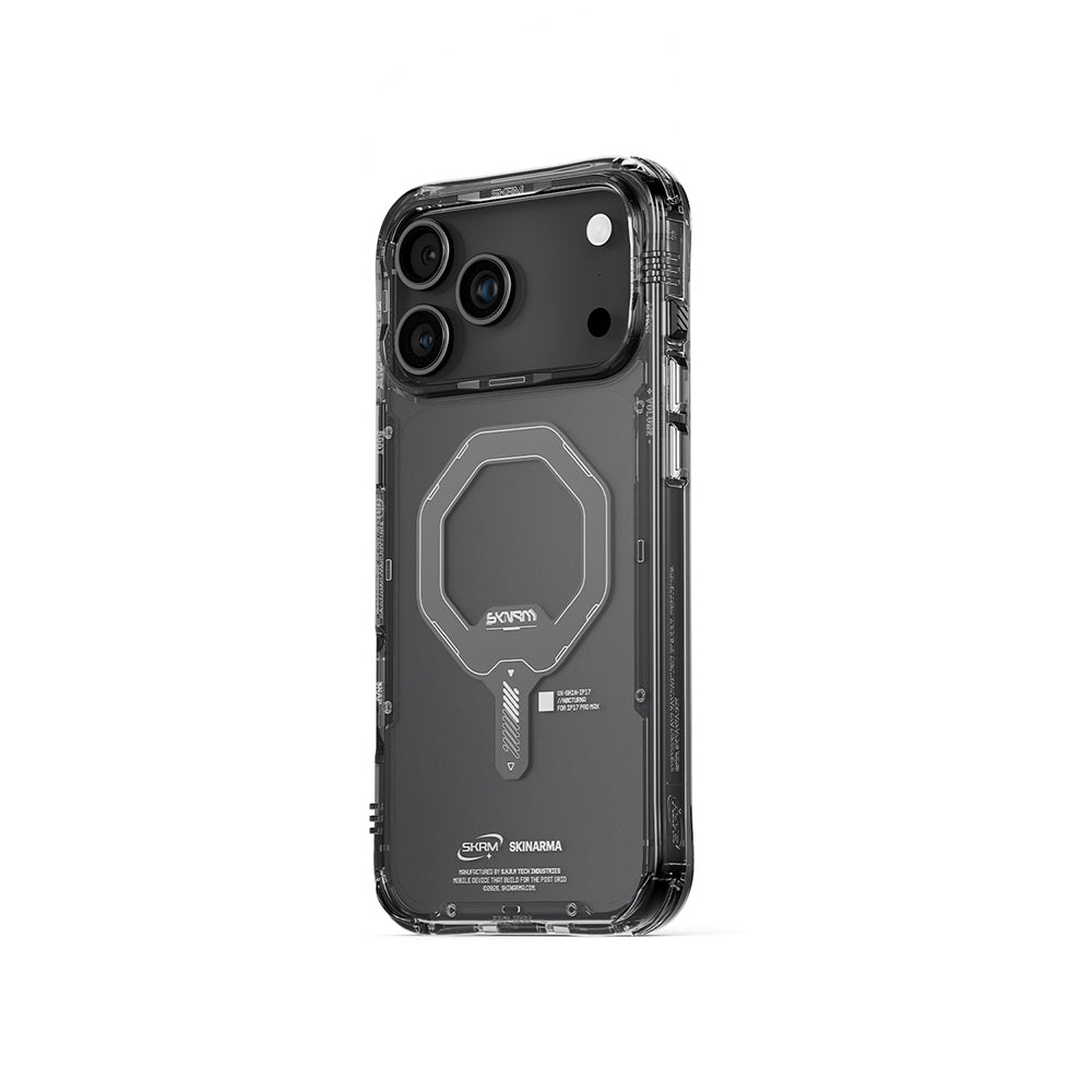 iPhone 17 Pro Kılıf M-safe Şarj Özellikli Şeffaf Airbag Tasarımlı Skinarma Saido Mag-Charge Kapak
