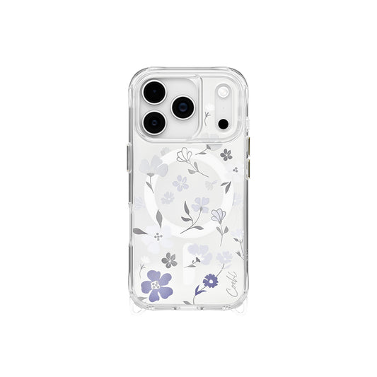 iPhone 17 Pro Kılıf M-safe Şarj Özellikli Şeffaf Arka Yüzey Çiçekli Coehl Amara Kapak