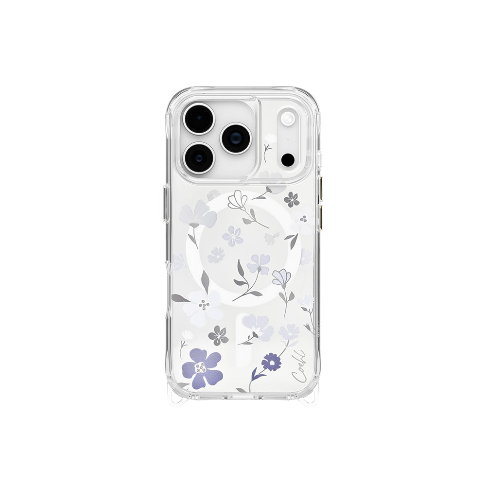 iPhone 17 Pro Kılıf M-safe Şarj Özellikli Şeffaf Arka Yüzey Çiçekli Coehl Amara Kapak