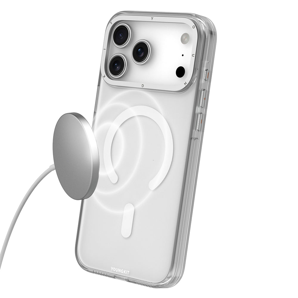 iPhone 17 Pro Kılıf M-safe Şarj Özellikli Şeffaf Youngkit Crystal Shield Serisi Kapak