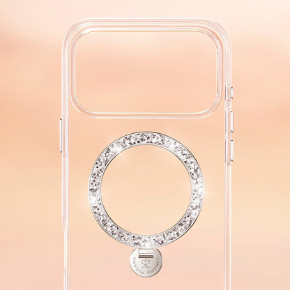 Apple iPhone 17 Pro Kılıf M-safe Şarj Özellikli Simli Standlı Pynana Dancing Circle Trendy Serisi Kapak