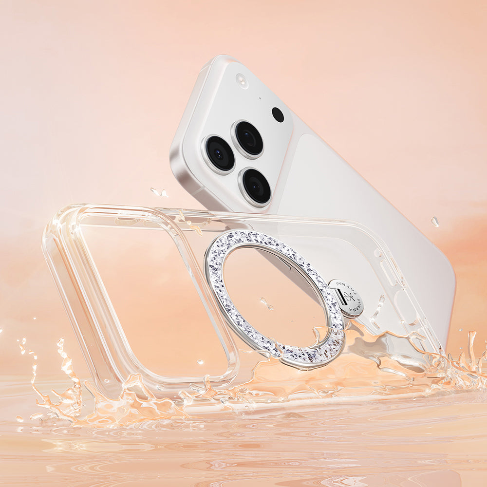 Apple iPhone 17 Pro Kılıf M-safe Şarj Özellikli Simli Standlı Pynana Dancing Circle Trendy Serisi Kapak