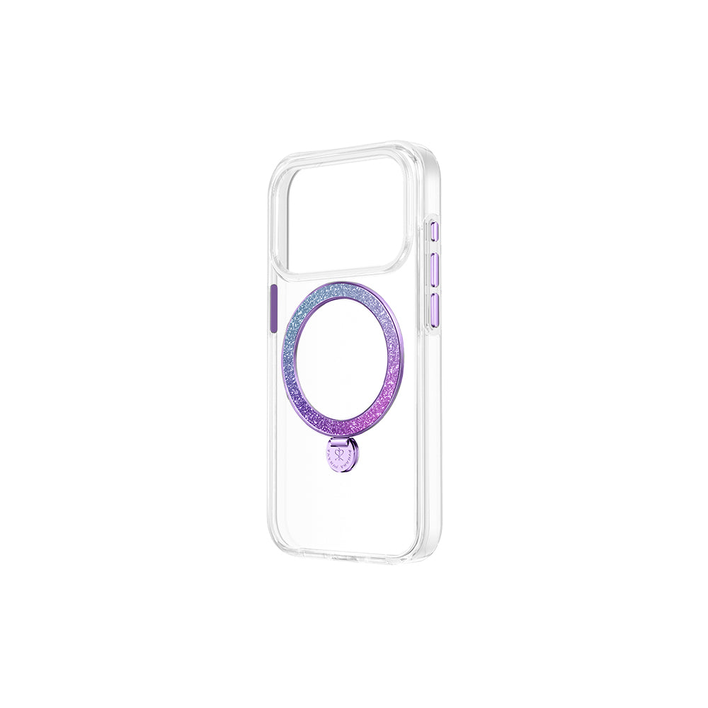 Apple iPhone 17 Pro Kılıf M-safe Şarj Özellikli Simli Standlı Pynana Dancing Circle Trendy Serisi Kapak