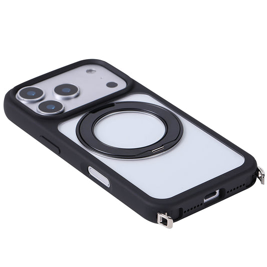 Apple iPhone 17 Pro Kılıf M-Safe Şarj Özellikli Standlı Zore Piza Silikon Kapak