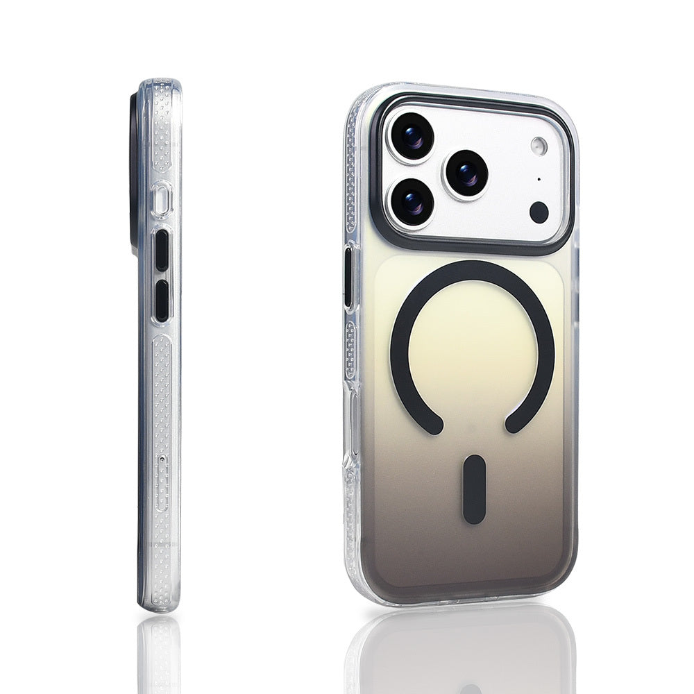 Apple iPhone 17 Pro Kılıf M-safe Şarj Özellikli Transparan Renk Geçişli Zore Toros Kapak