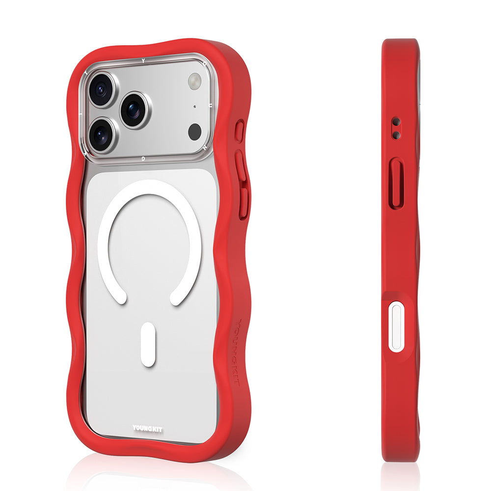 iPhone 17 Pro Kılıf M-safe Şarj Özellikli Youngkit Wave Clear Serisi Kapak