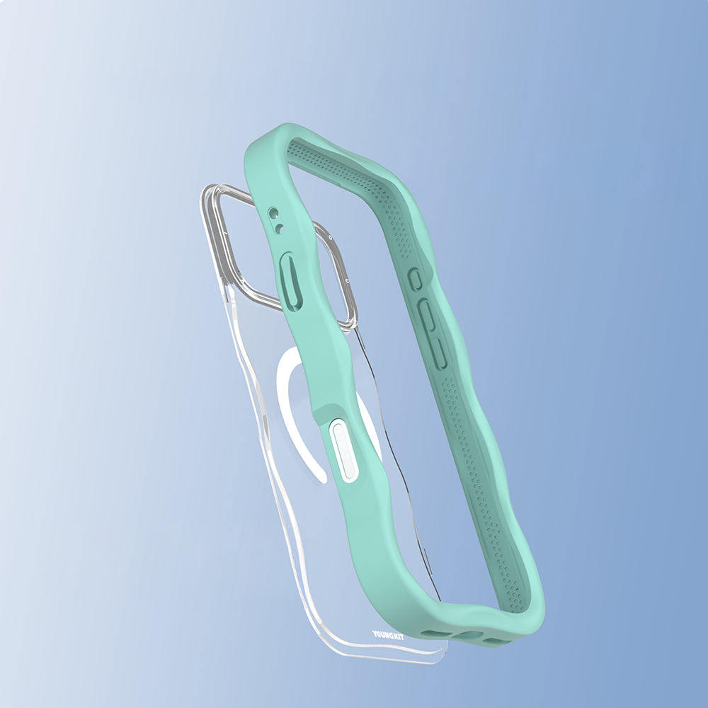 iPhone 17 Pro Kılıf M-safe Şarj Özellikli Youngkit Wave Clear Serisi Kapak