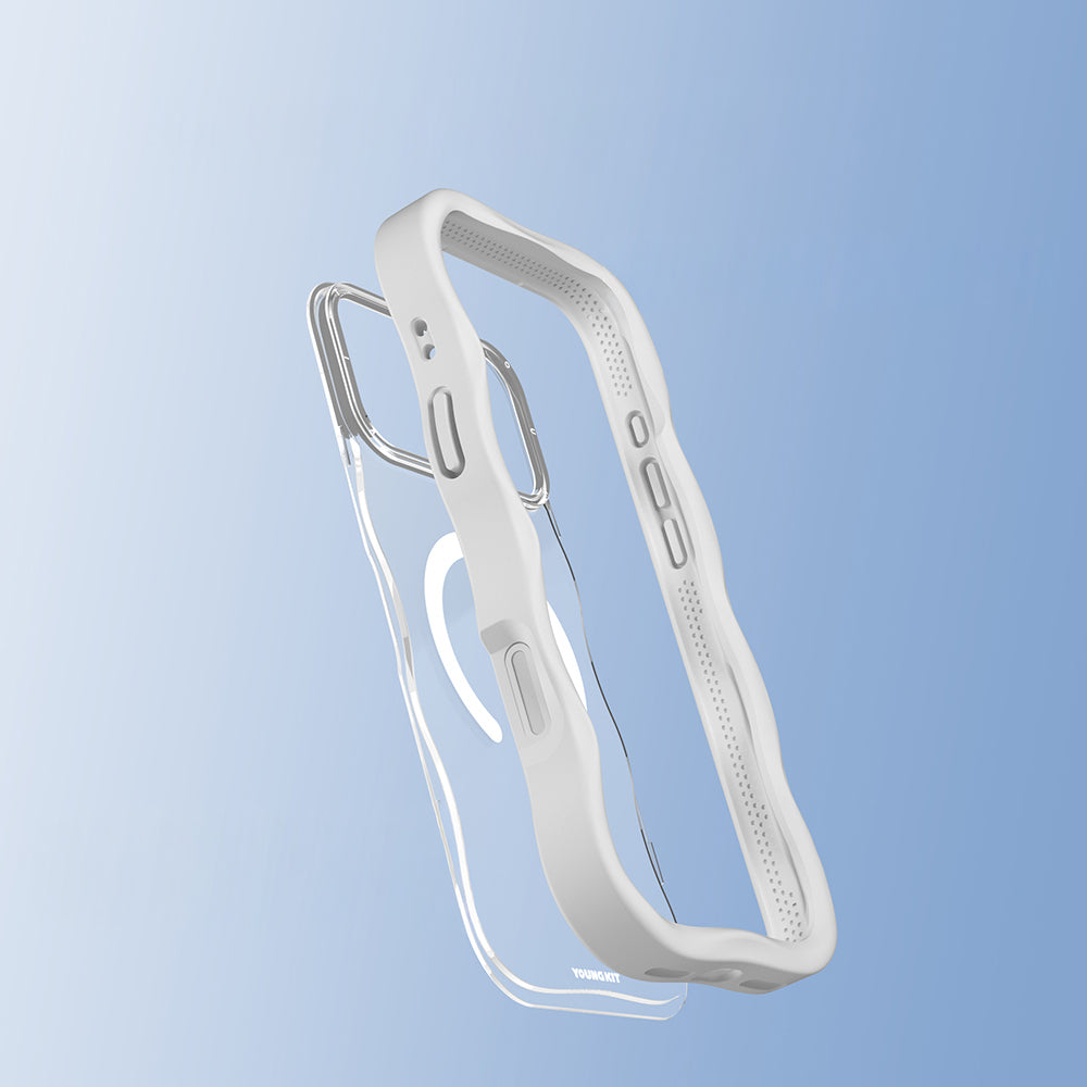 iPhone 17 Pro Kılıf M-safe Şarj Özellikli Youngkit Wave Clear Serisi Kapak