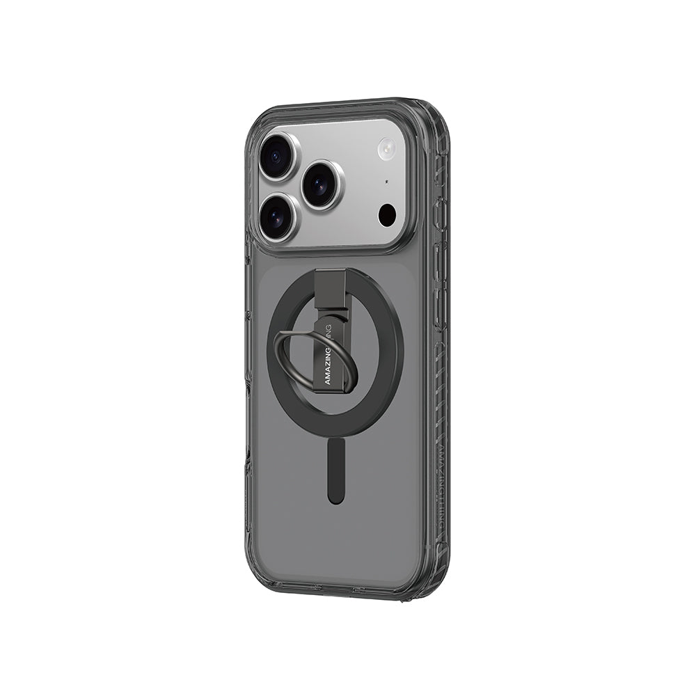 iPhone 17 Pro Kılıf M-safe Şarj Özellikli Yüzük Standlı Amazingthing Titan Pro Serisi Kapak