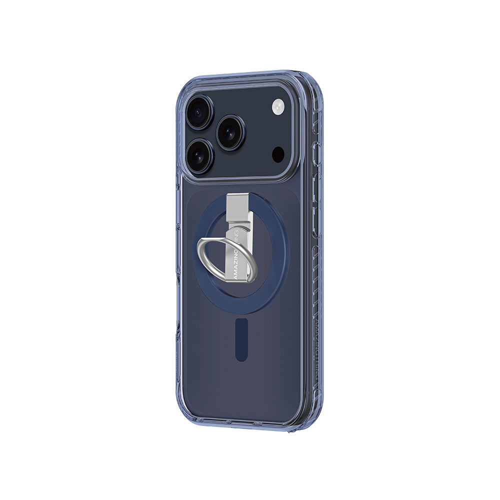 iPhone 17 Pro Kılıf M-safe Şarj Özellikli Yüzük Standlı Amazingthing Titan Pro Serisi Kapak