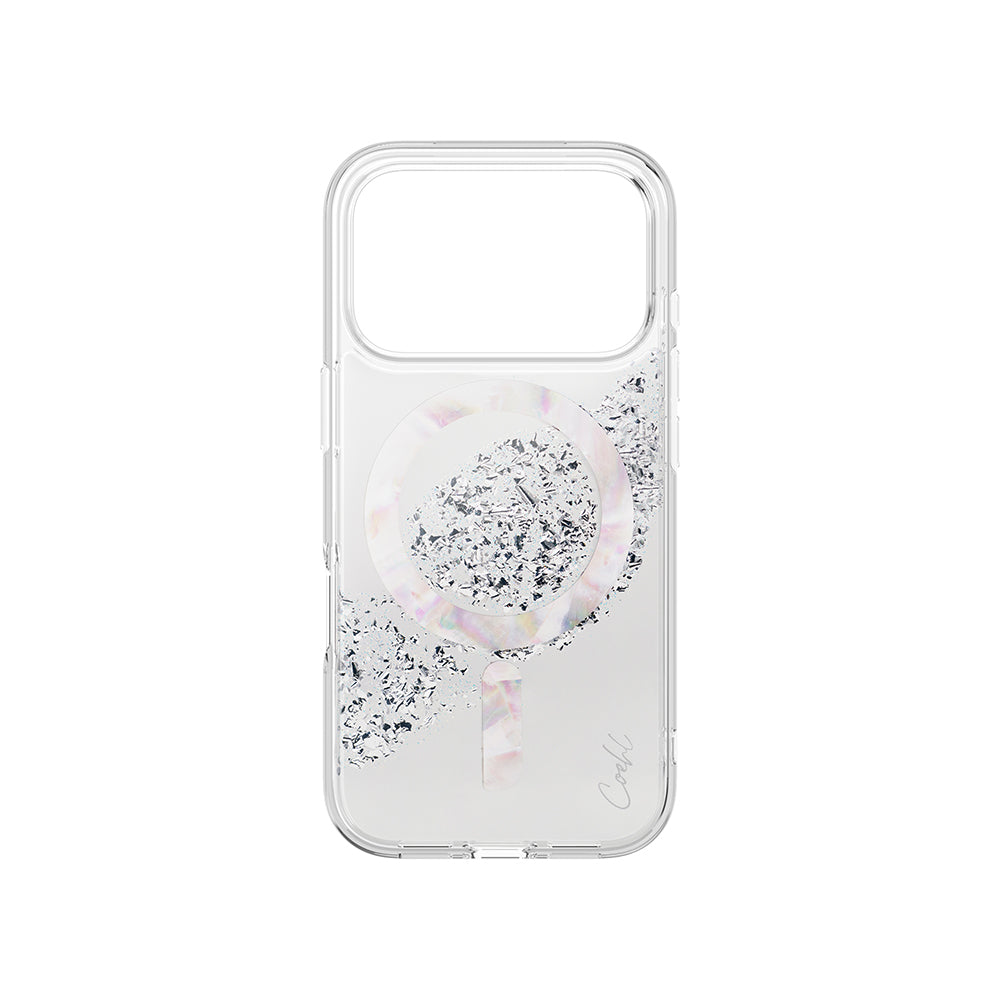 iPhone 17 Pro Kılıf M-safe Şarj Parlak Kristal Desenli Coehl Crystelle Kapak