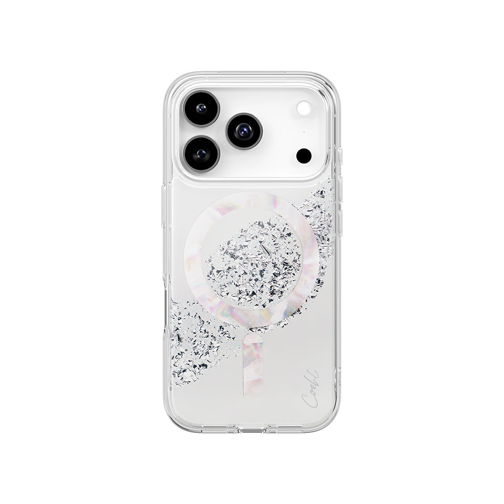 iPhone 17 Pro Kılıf M-safe Şarj Parlak Kristal Desenli Coehl Crystelle Kapak