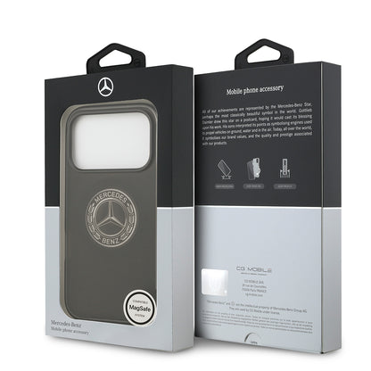 iPhone 17 Pro Kılıf Mercedes Benz Orjinal Lisanslı M-safe Şarj Özellikli Buzlu PC Nostaljik Yıldız Dizayn Kapak
