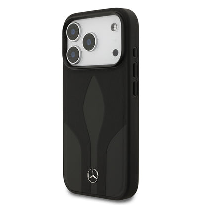 iPhone 17 Pro Kılıf Mercedes Benz Orjinal Lisanslı M-safe Şarj Özellikli Dokulu Desenli Deri Kapak