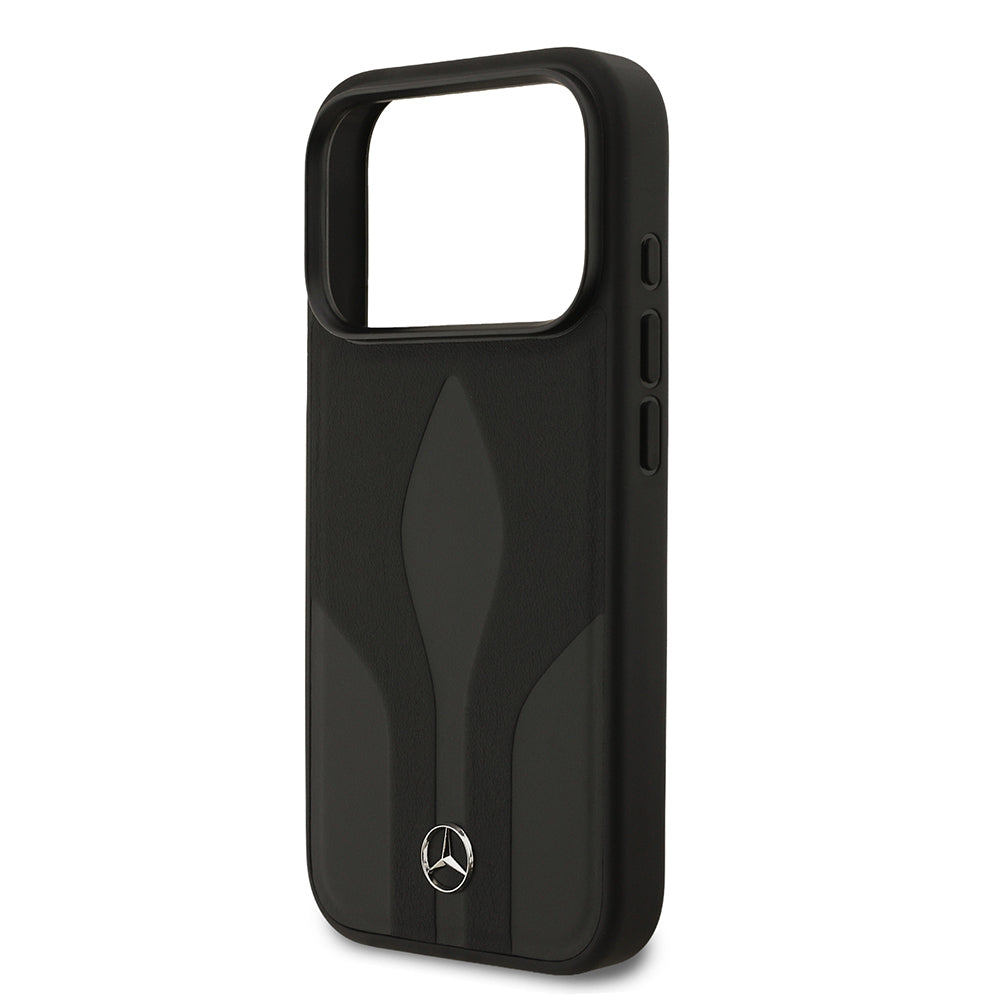 iPhone 17 Pro Kılıf Mercedes Benz Orjinal Lisanslı M-safe Şarj Özellikli Dokulu Desenli Deri Kapak