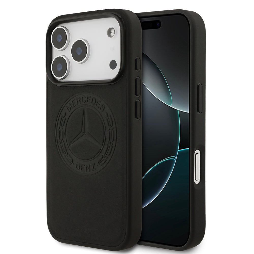 iPhone 17 Pro Kılıf Mercedes Benz Orjinal Lisanslı M-safe Şarj Özellikli Hakiki Deri Nostaljik Yıldız Dizayn Kapak