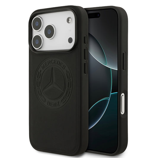 iPhone 17 Pro Kılıf Mercedes Benz Orjinal Lisanslı M-safe Şarj Özellikli Hakiki Deri Nostaljik Yıldız Dizayn Kapak