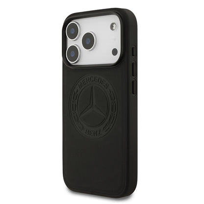 iPhone 17 Pro Kılıf Mercedes Benz Orjinal Lisanslı M-safe Şarj Özellikli Hakiki Deri Nostaljik Yıldız Dizayn Kapak