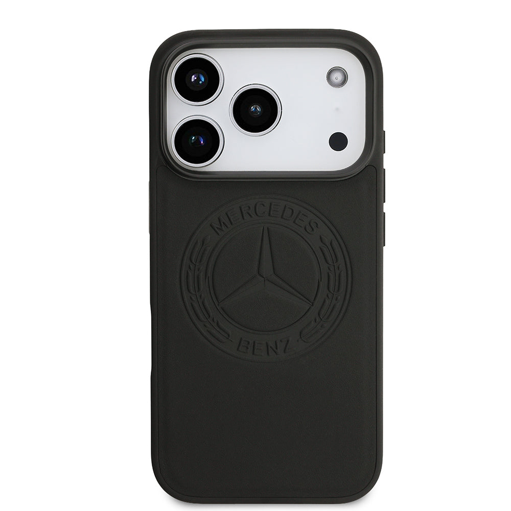 iPhone 17 Pro Kılıf Mercedes Benz Orjinal Lisanslı M-safe Şarj Özellikli Hakiki Deri Nostaljik Yıldız Dizayn Kapak
